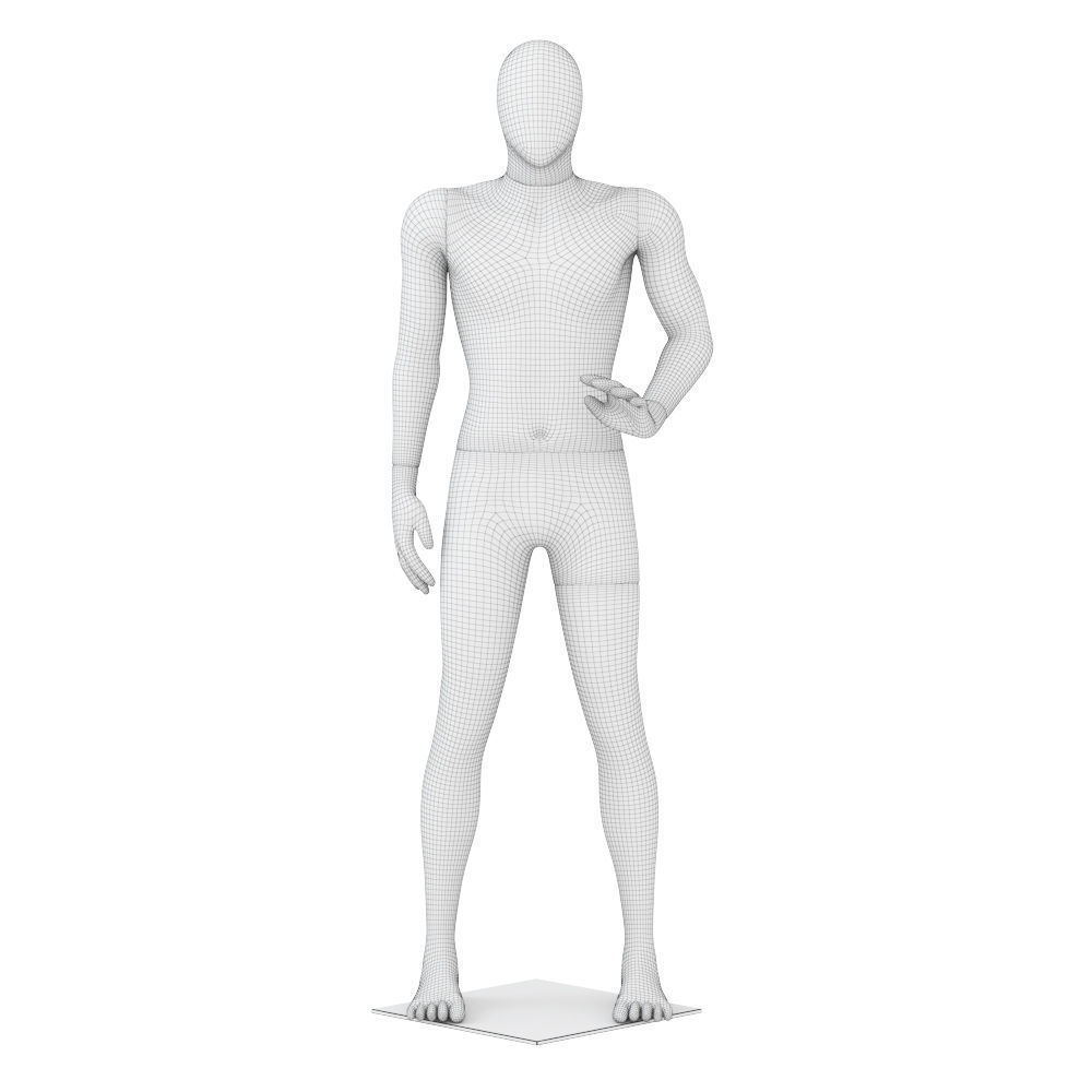 Faceless male mannequin 47 3D model_5