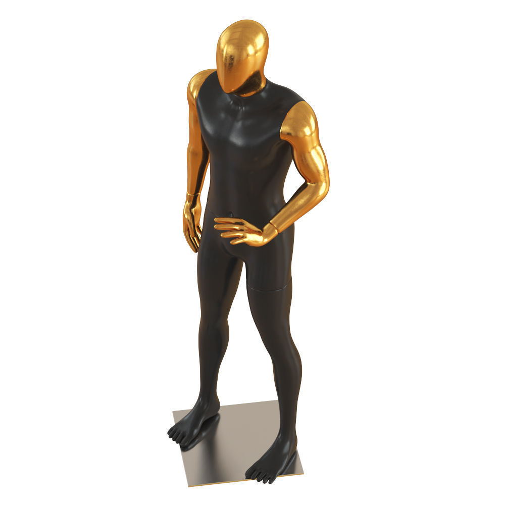 Faceless male mannequin 47 3D model_2