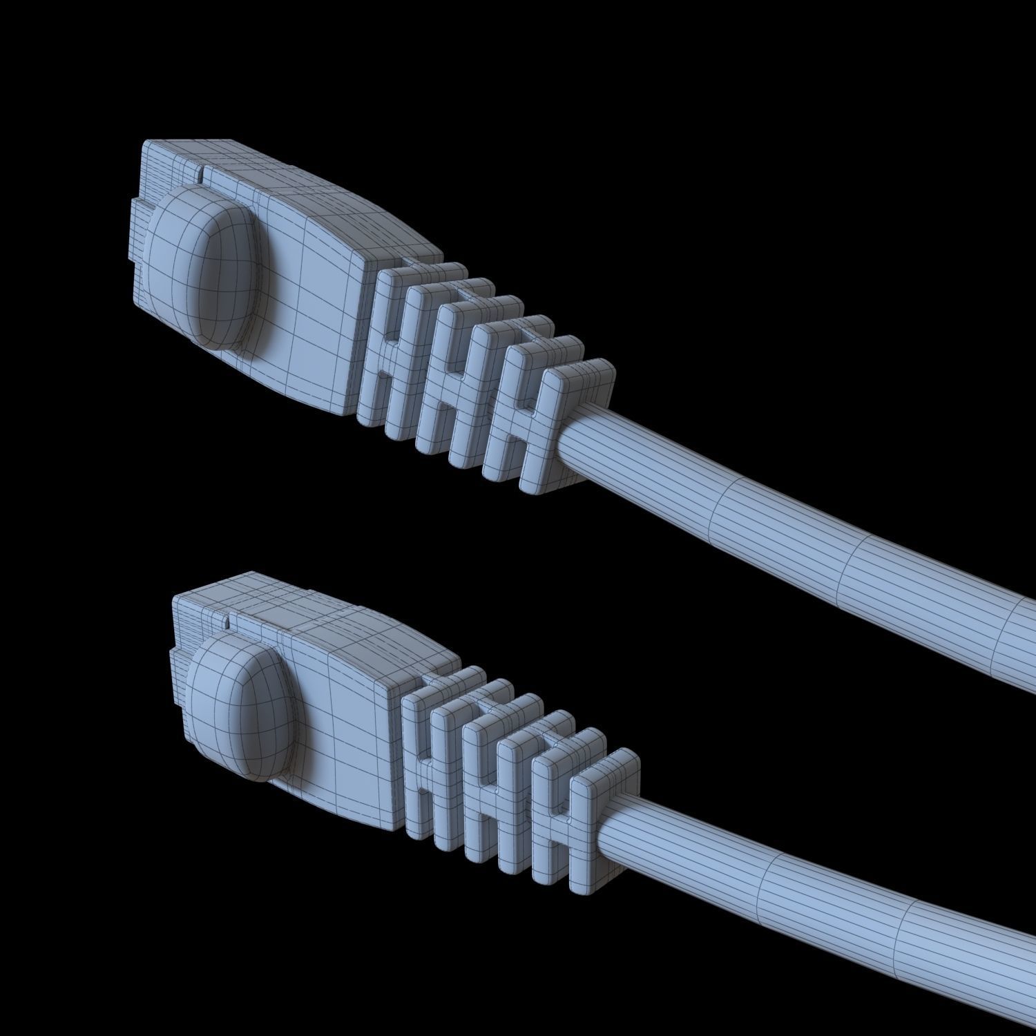 realistic network cable  3D model_3