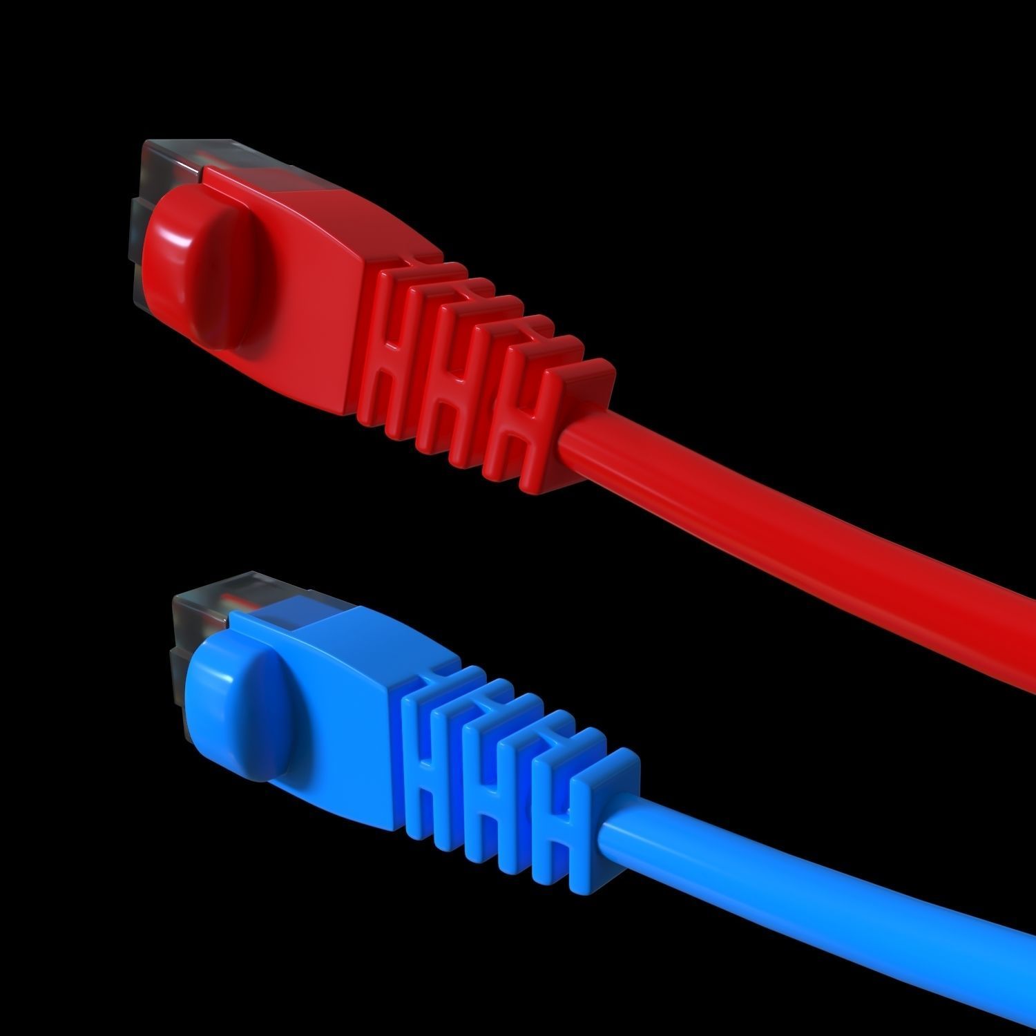 realistic network cable  3D model_2