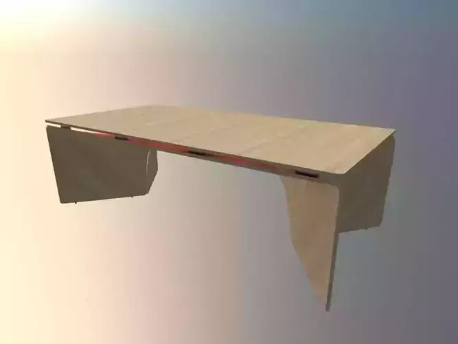 office desk Low-poly 3D model