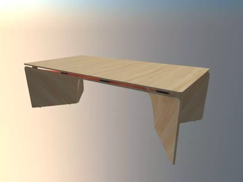 office desk Low-poly 3D model_0