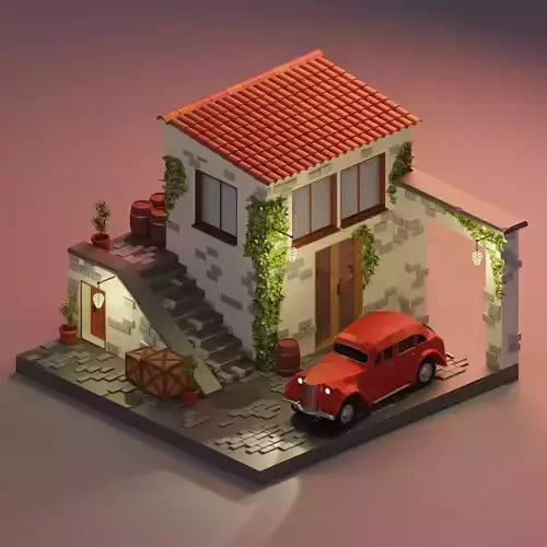 Low-poly italy installation Low-poly 3D model