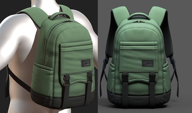 Backpack Camping bag baggage  Low-poly 3D model