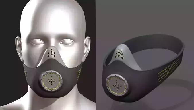 Gas mask helmet 3d safety isolated fantasy 