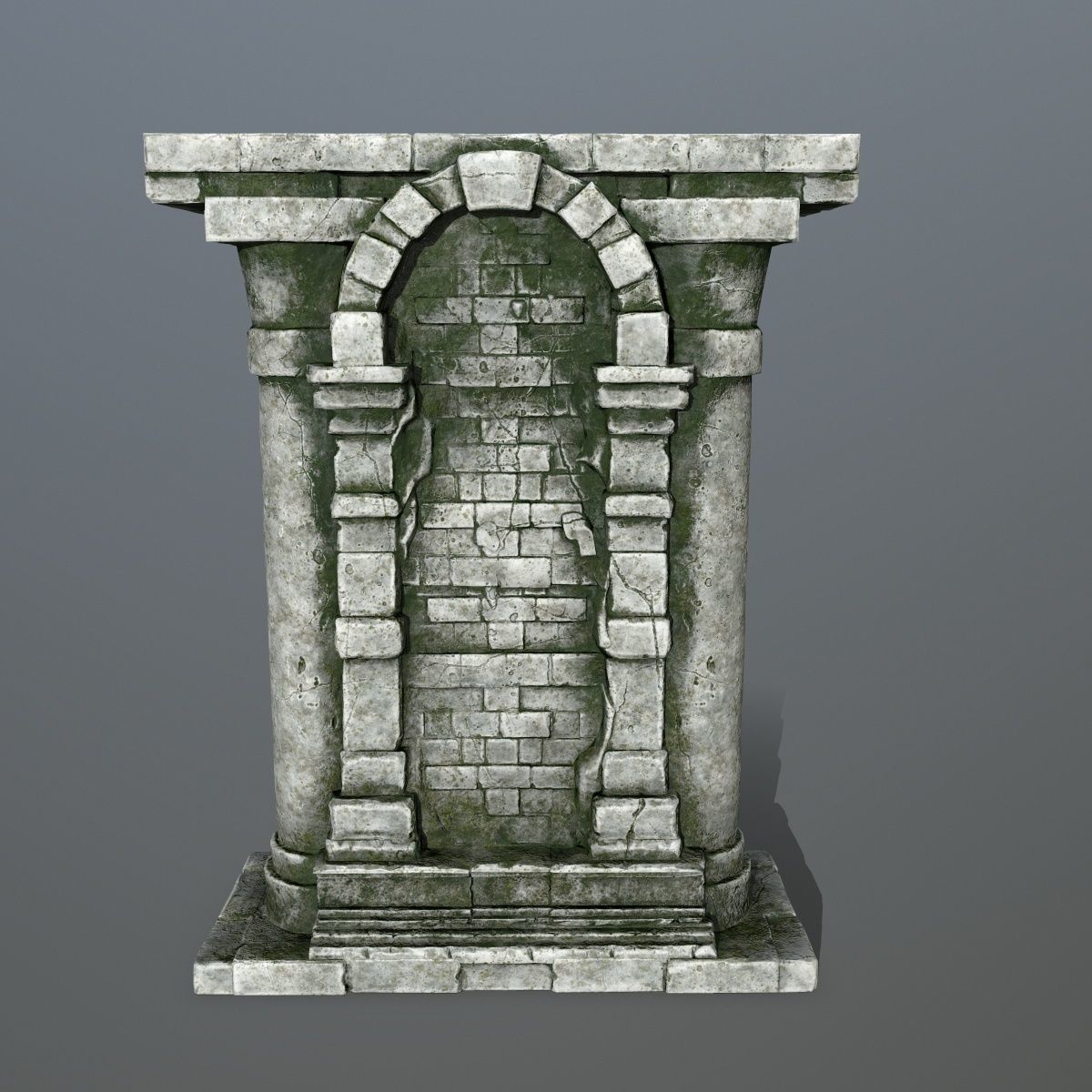 statue 2 three pillars Low-poly 3D model_6