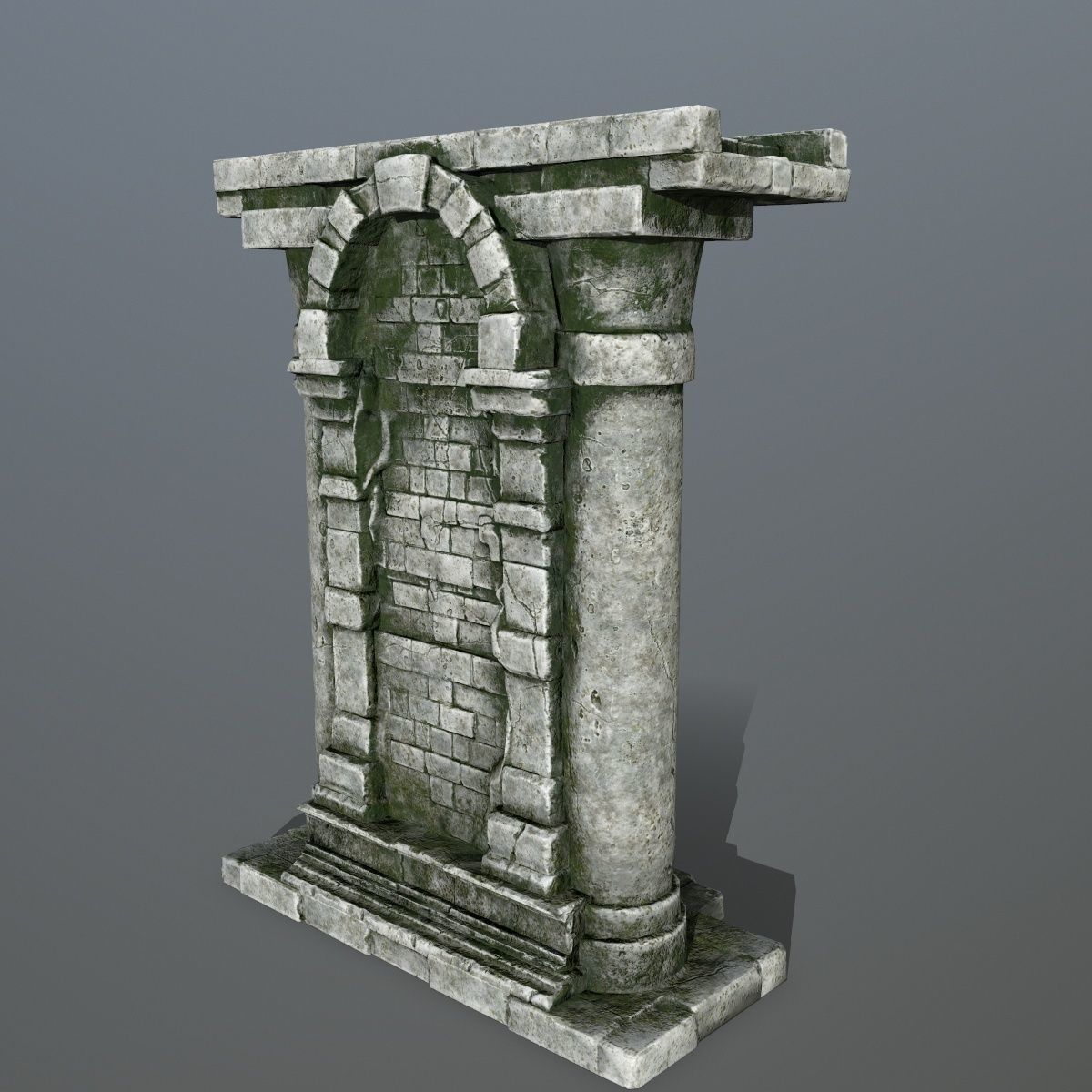 statue 2 three pillars Low-poly 3D model_5