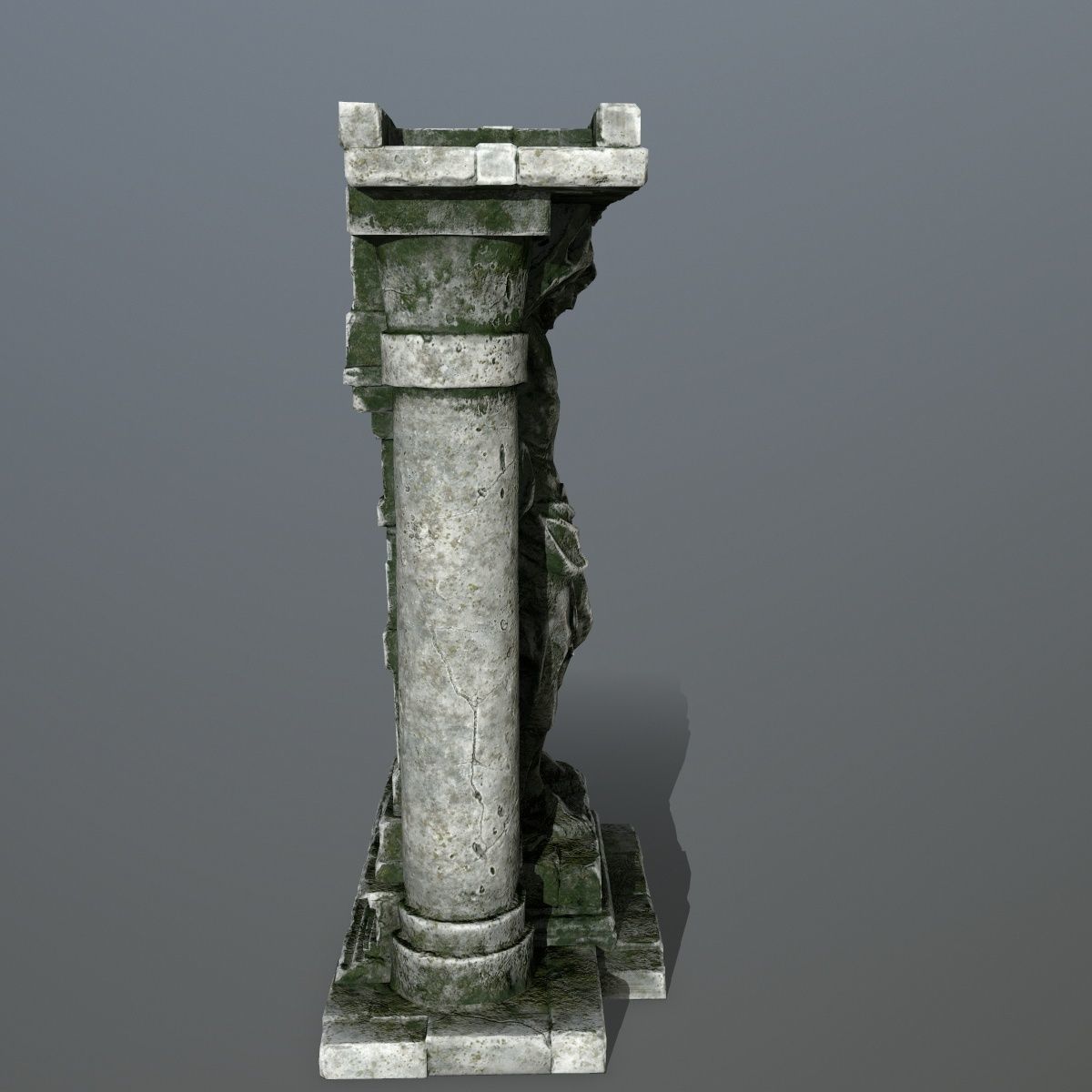 statue 2 three pillars Low-poly 3D model_4