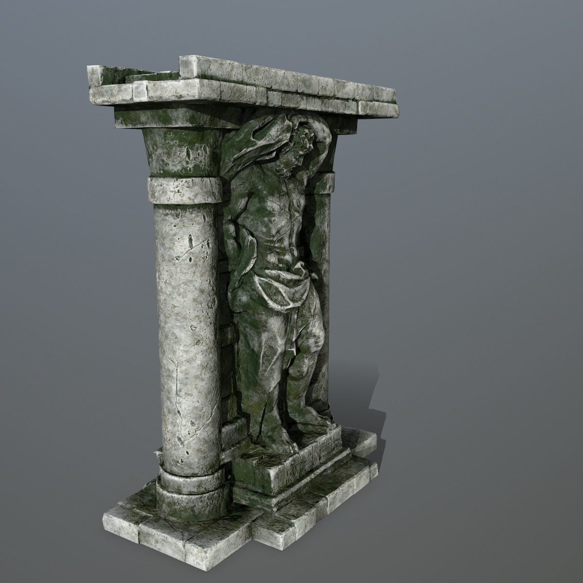 statue 2 three pillars Low-poly 3D model_3