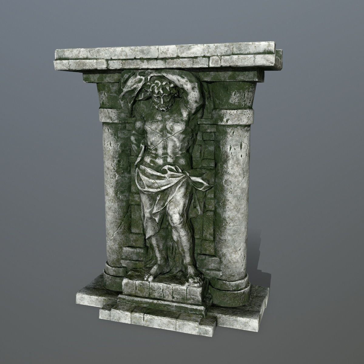 statue 2 three pillars Low-poly 3D model_10