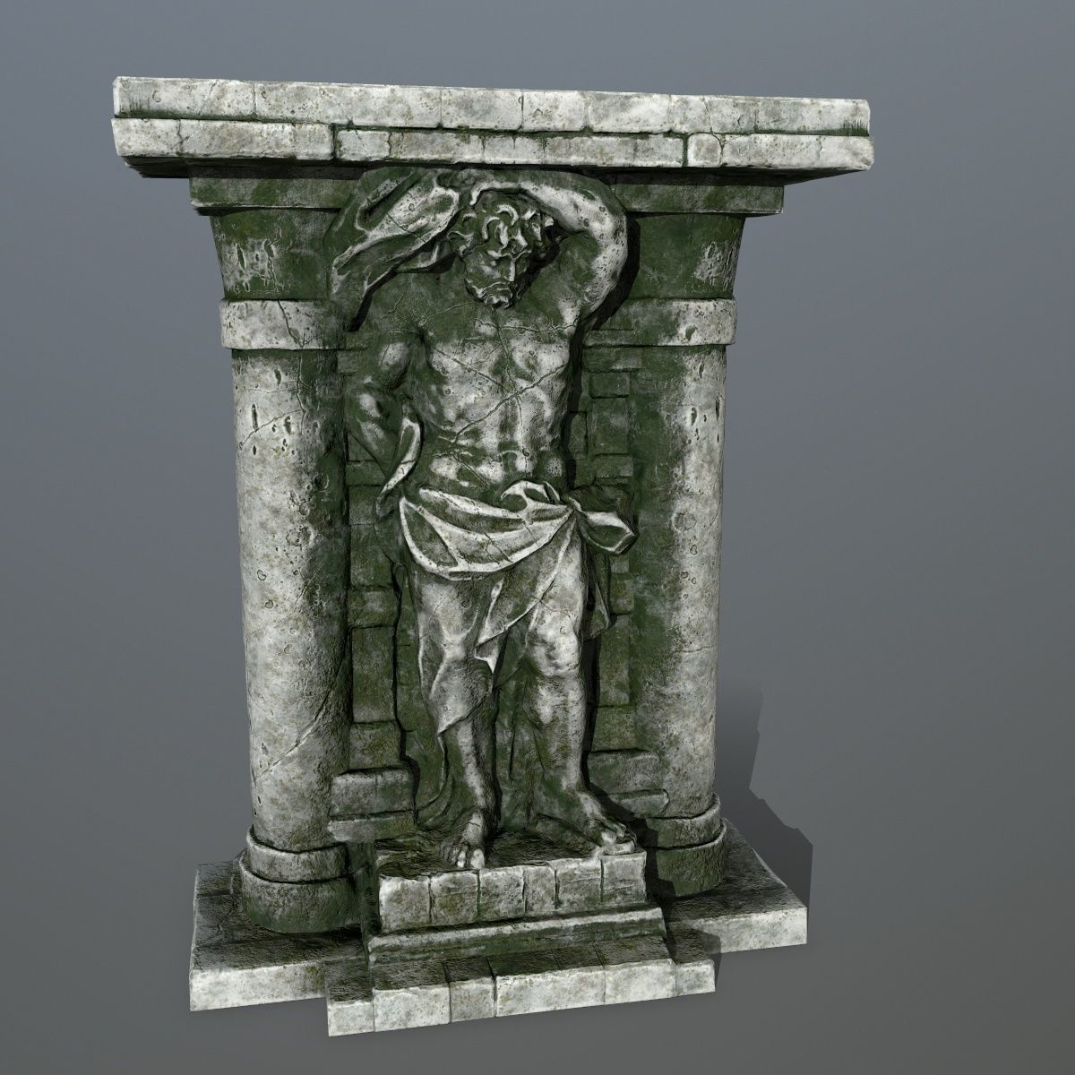 statue 2 three pillars Low-poly 3D model_2