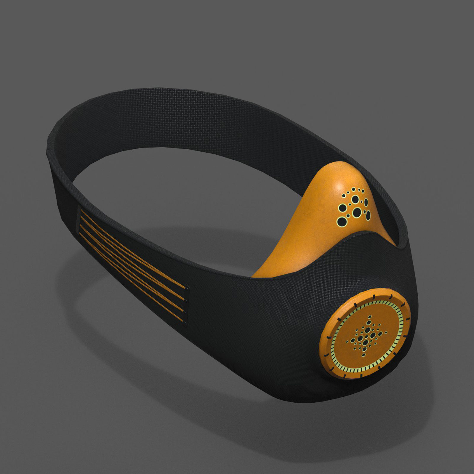 Gas mask respirator military combat scifi fantasy  Low-poly 3D model_3