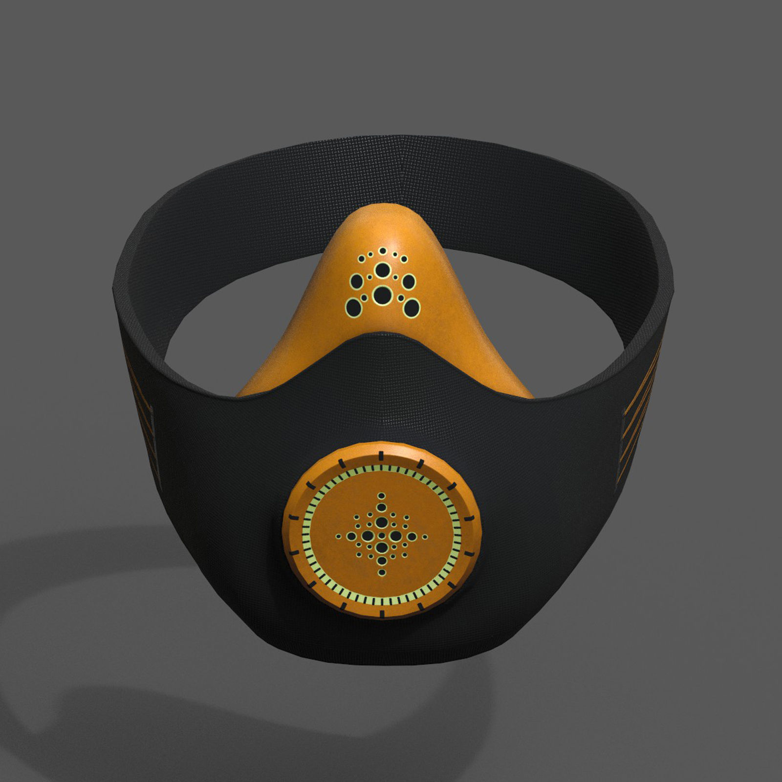 Gas mask respirator military combat scifi fantasy  Low-poly 3D model_1