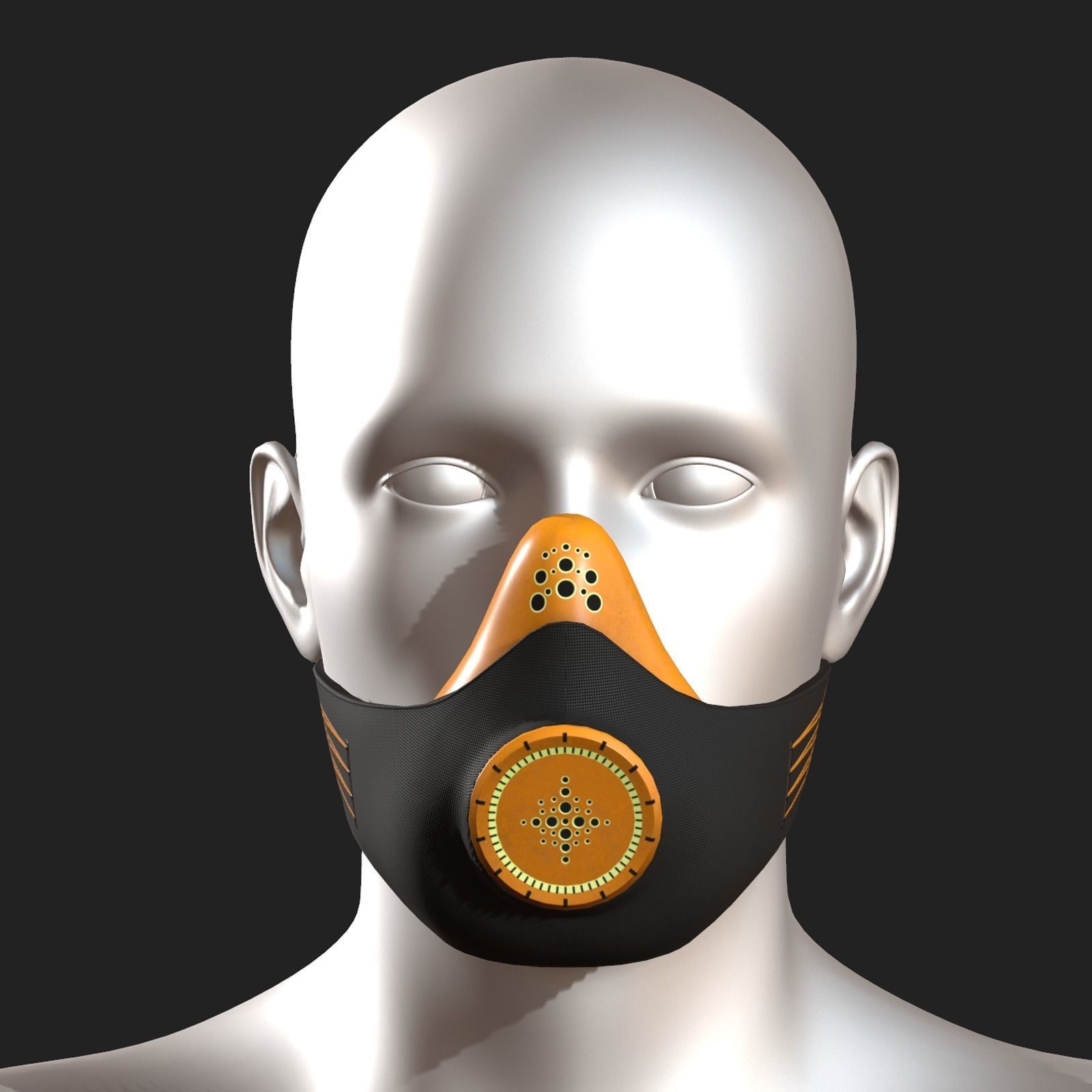 Gas mask respirator military combat scifi fantasy  Low-poly 3D model_2