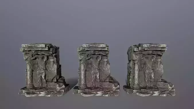 old statue  Low-poly 3D model