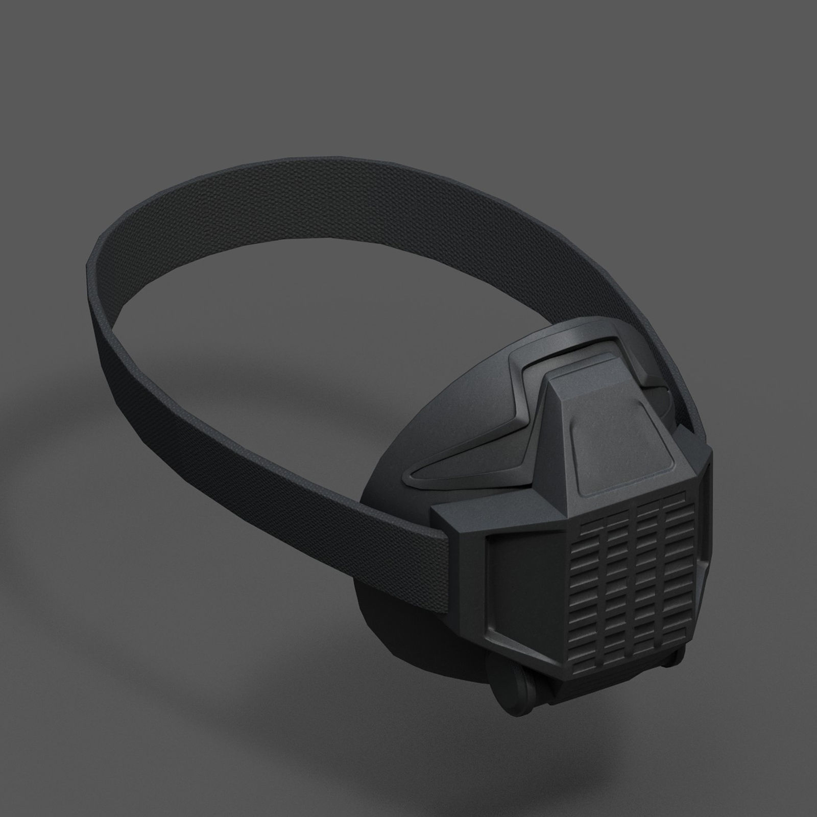 Gas mask respirator scifi futuristic Low-poly 3D model_3