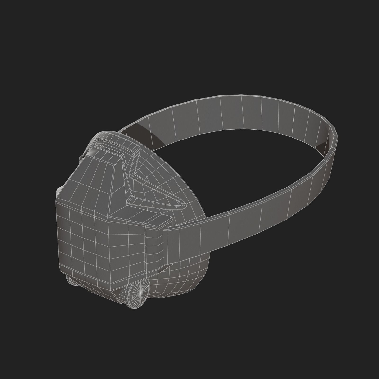 Gas mask respirator scifi futuristic Low-poly 3D model_9