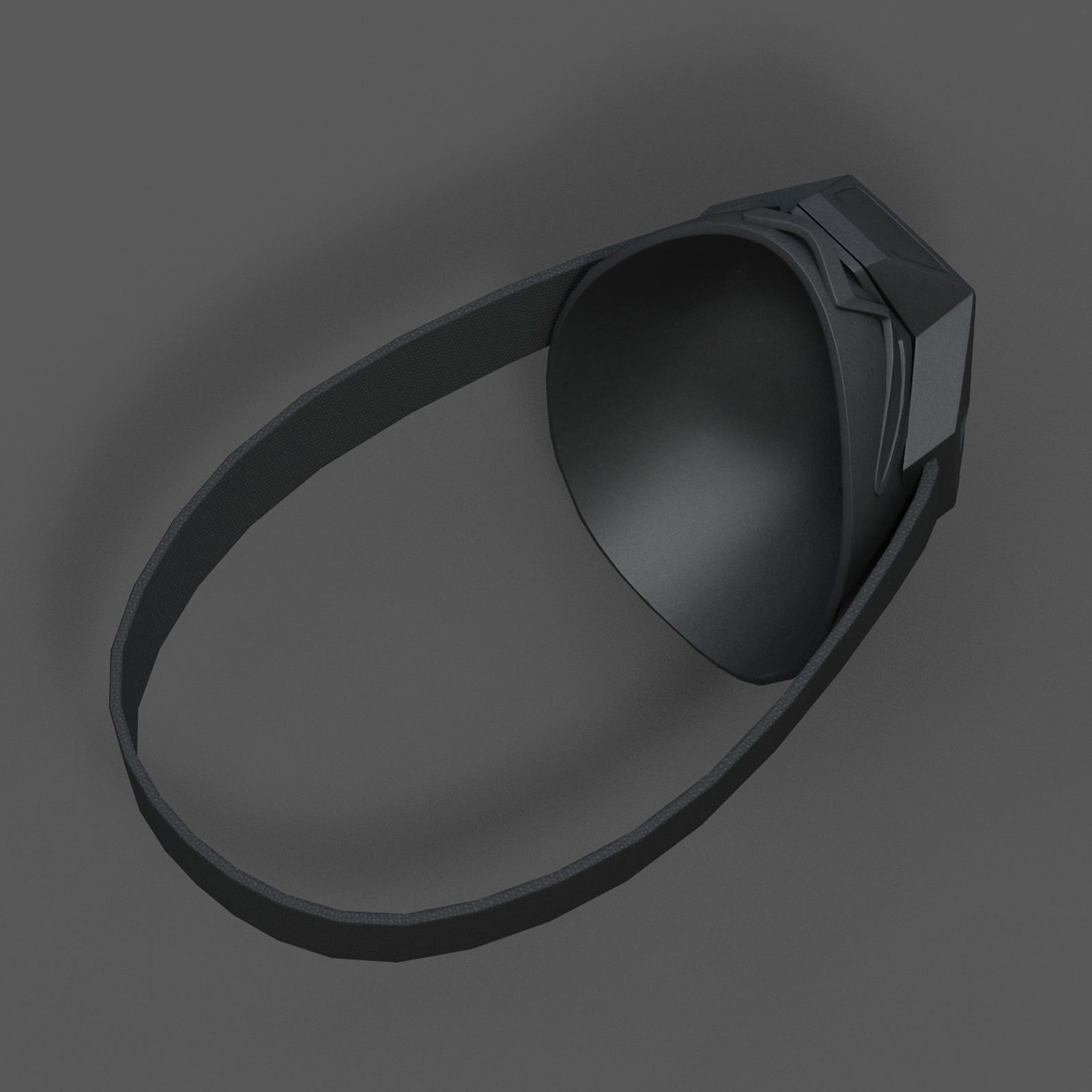 Gas mask respirator scifi futuristic Low-poly 3D model_7