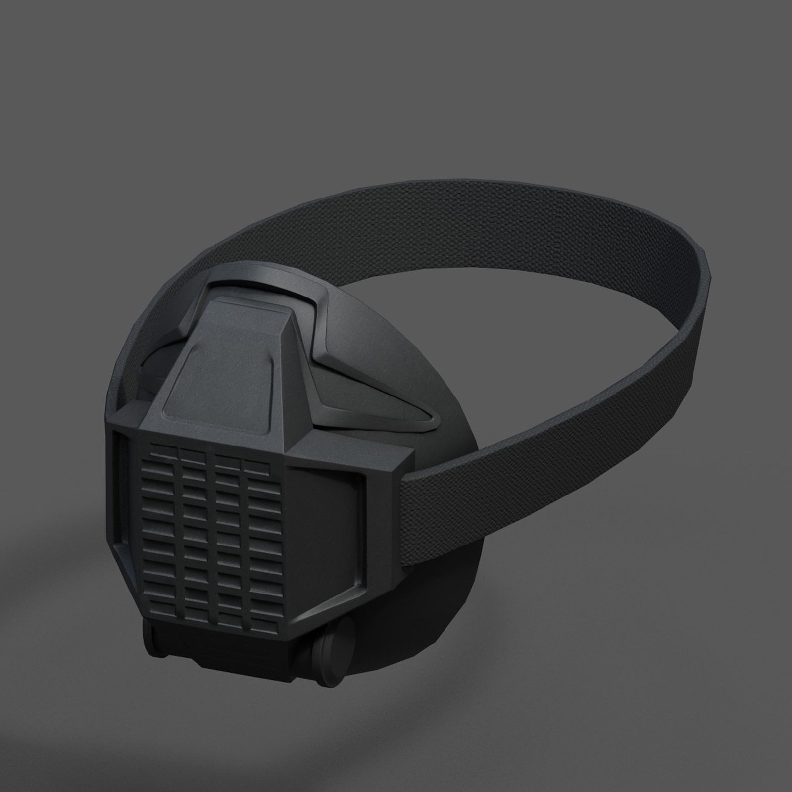 Gas mask respirator scifi futuristic Low-poly 3D model_4