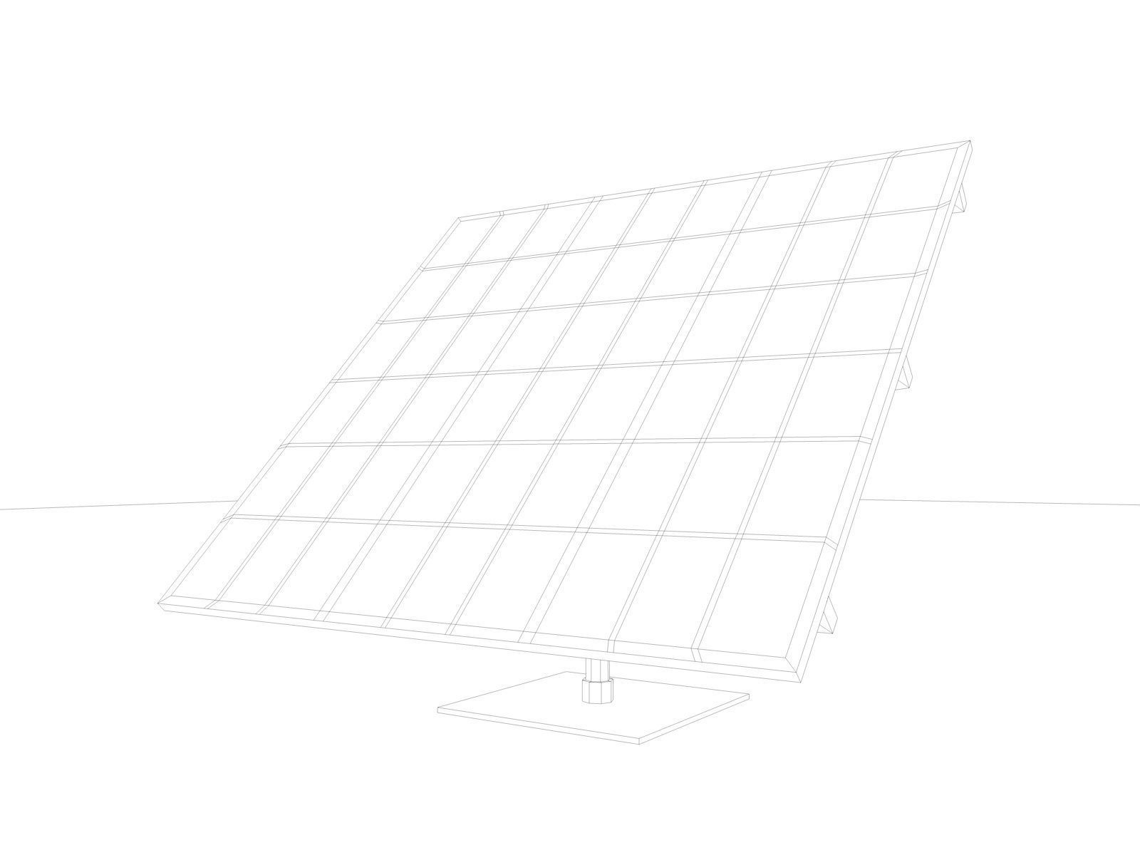 Cartoon Low Poly Solar Panel Free low-poly 3D model_4
