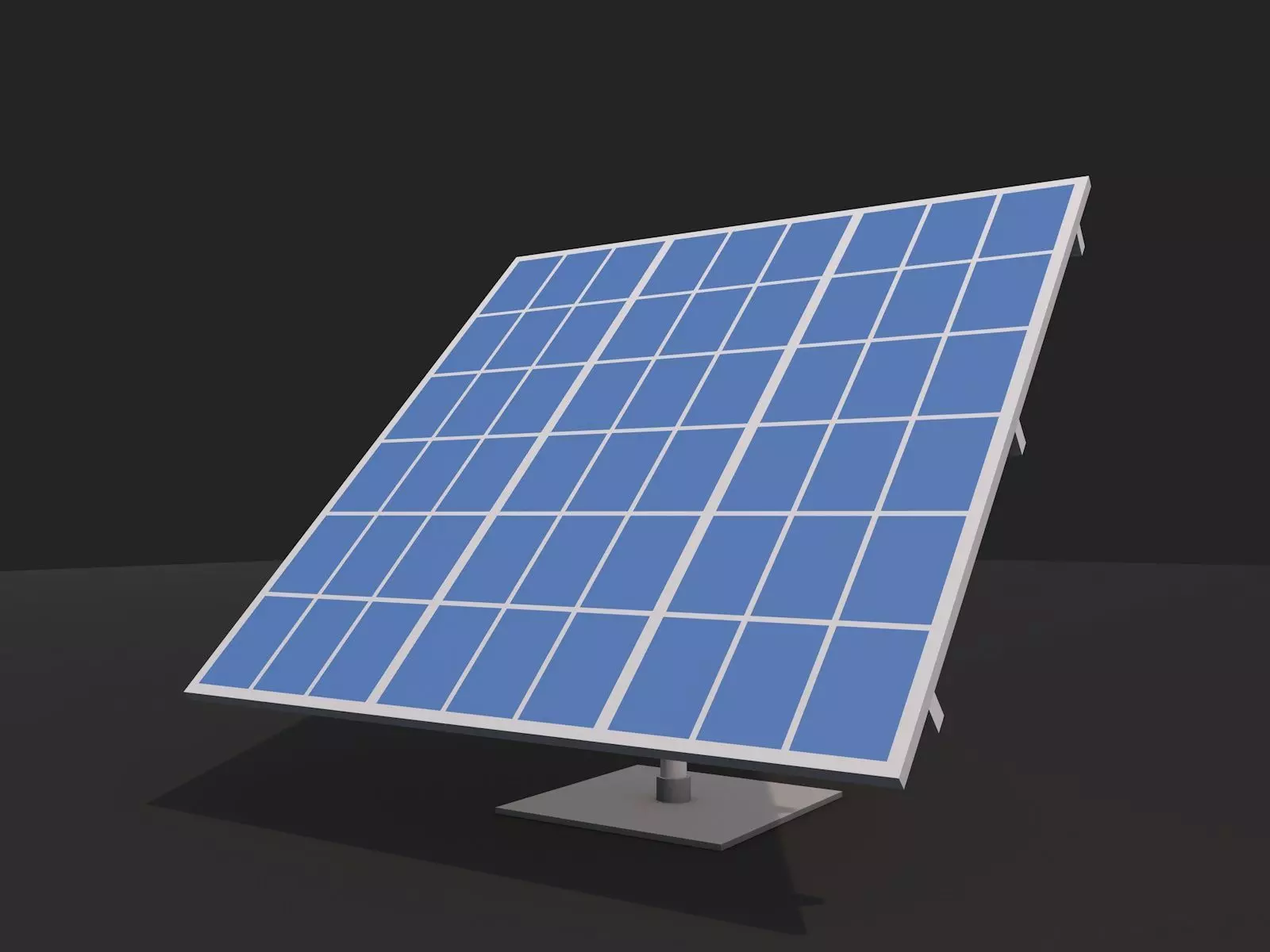 Cartoon Low Poly Solar Panel Free low-poly 3D model_0