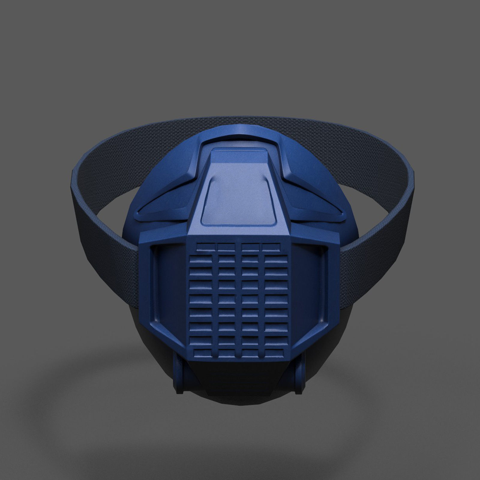 Gas mask respirator blue plastic  Low-poly 3D model_1