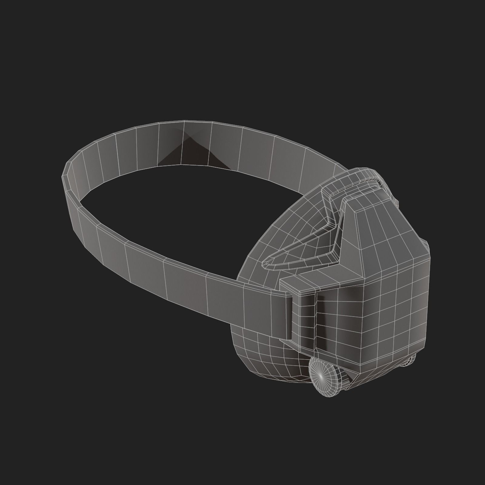 Gas mask respirator blue plastic  Low-poly 3D model_10