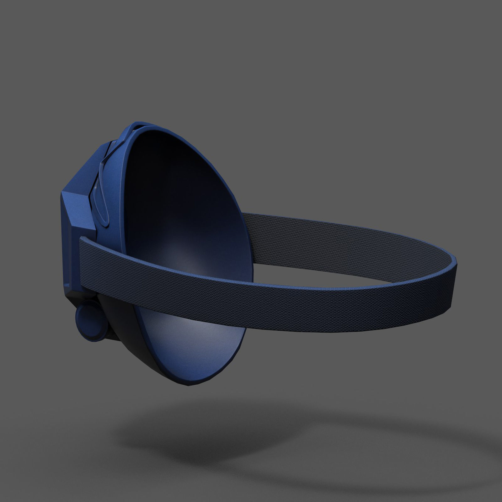 Gas mask respirator blue plastic  Low-poly 3D model_4