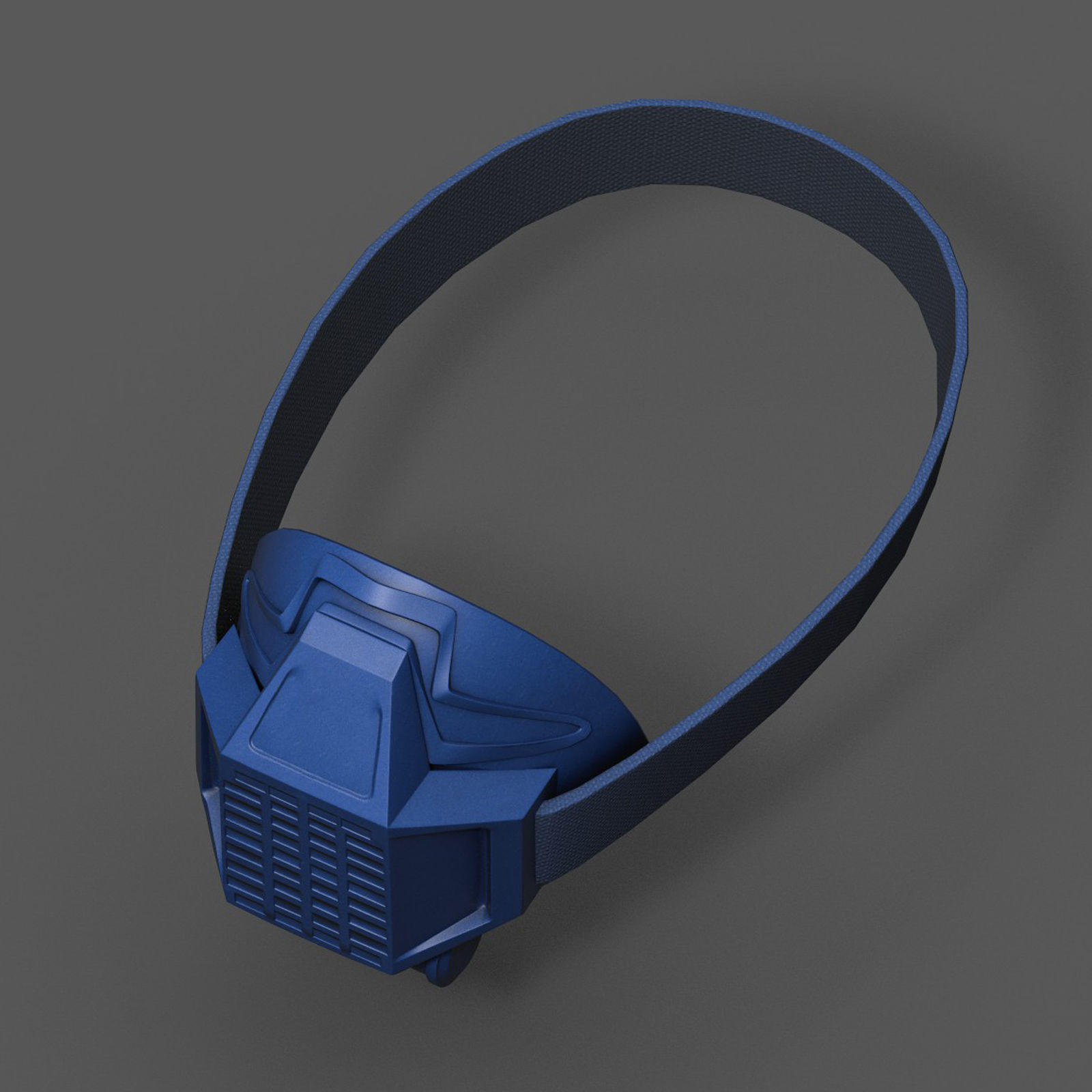 Gas mask respirator blue plastic  Low-poly 3D model_2