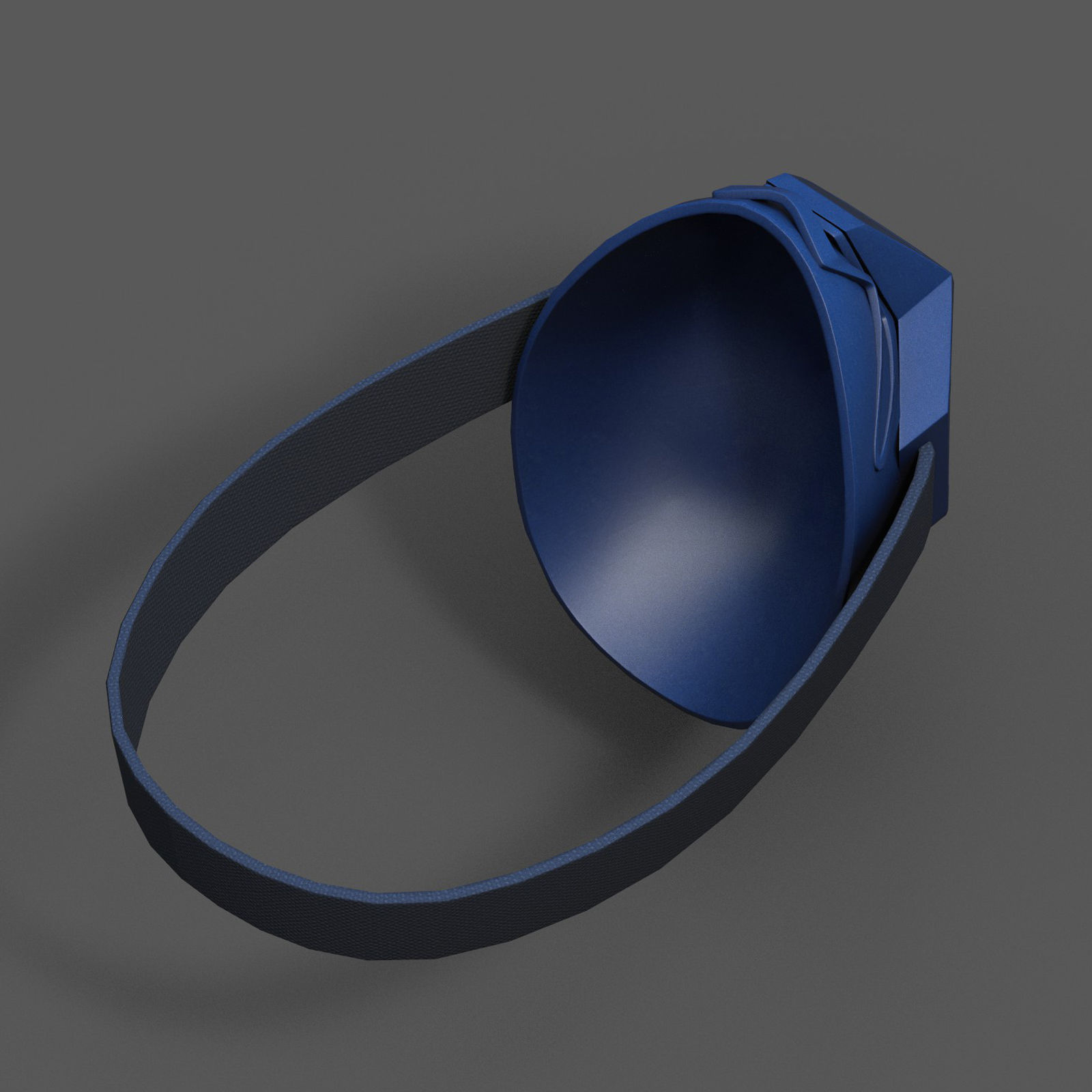 Gas mask respirator blue plastic  Low-poly 3D model_7