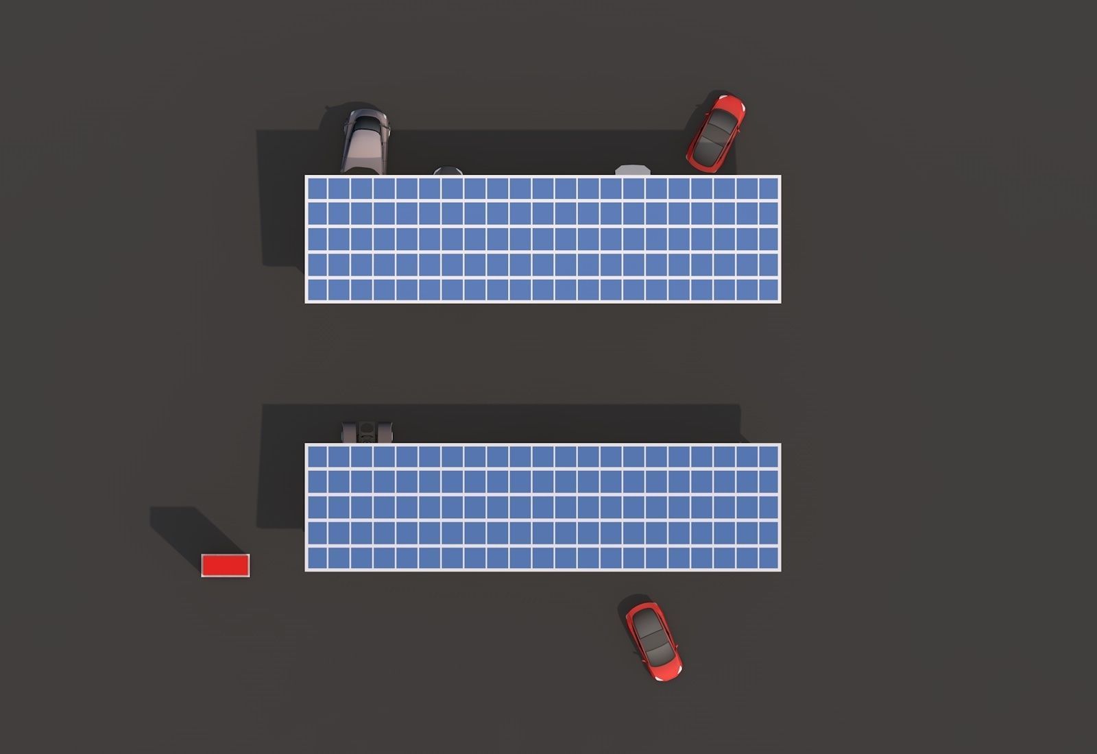 Cartoon Low Poly Tesla Charger Station Cars Pack Low-poly 3D model_4