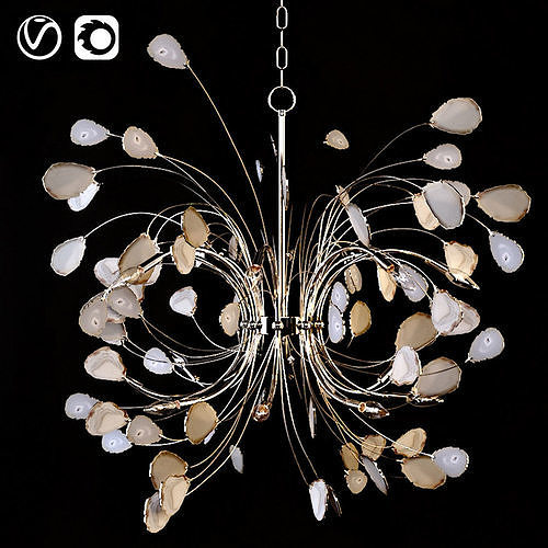 Agate and Nickel 16-Light Chandelier  3D model