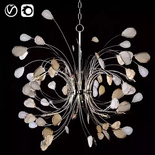 Agate and Nickel 16-Light Chandelier  3D model