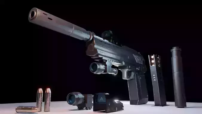 High Poly and Low Poly - Pistol Caliber 50 AE