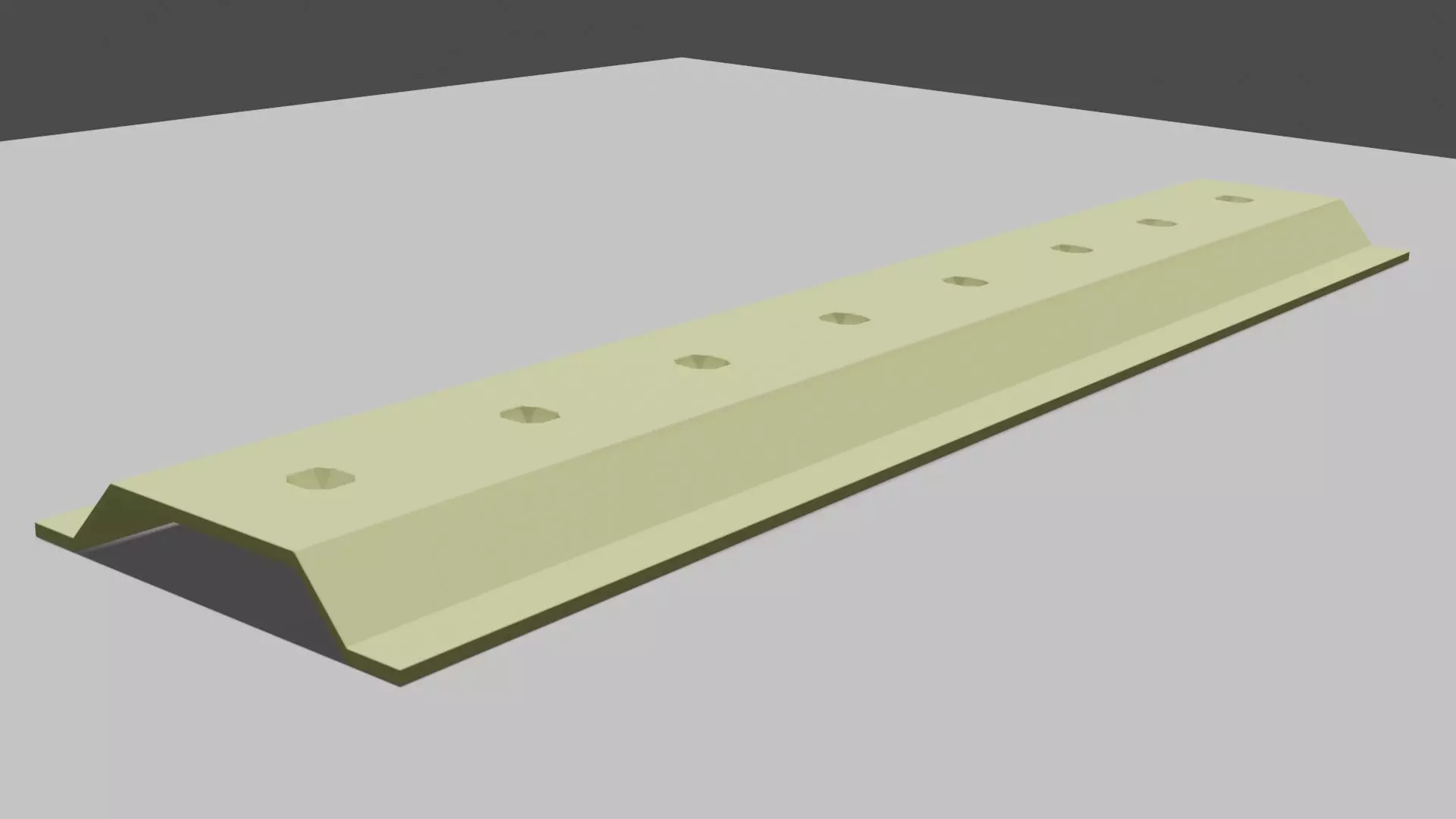Baffle plastic bar with holes 3D model_0