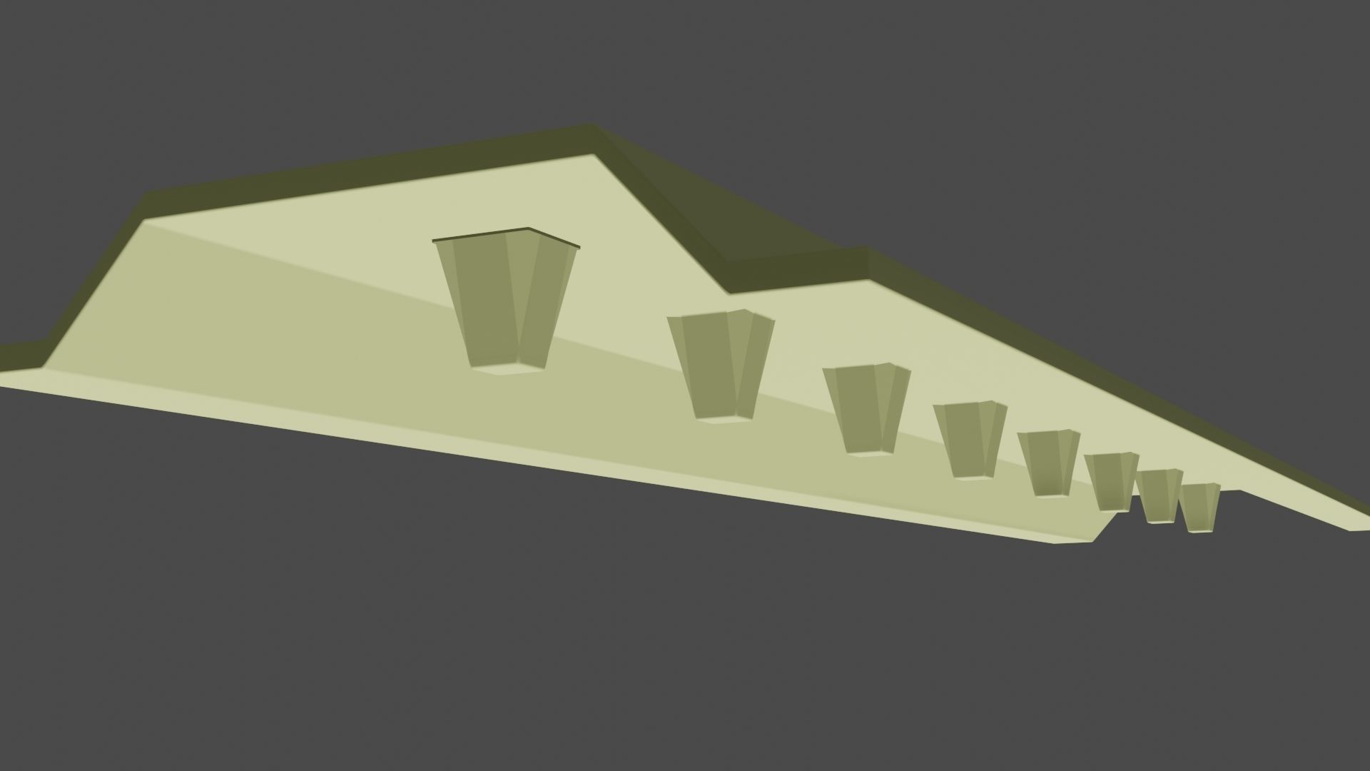 Baffle plastic bar with holes 3D model_1