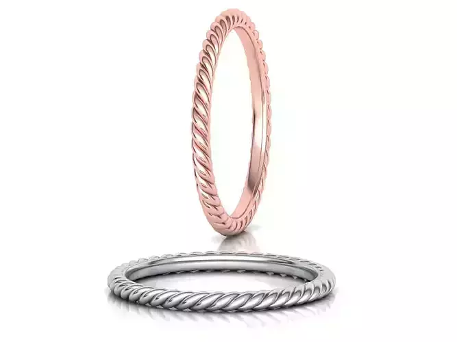 Rope Braided Band Ring  3D print model