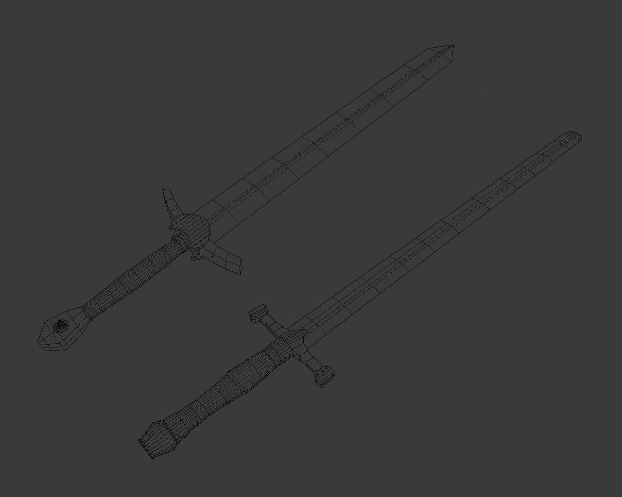 HQ Medieval weapons for games - Swords and axe Free low-poly 3D model_6