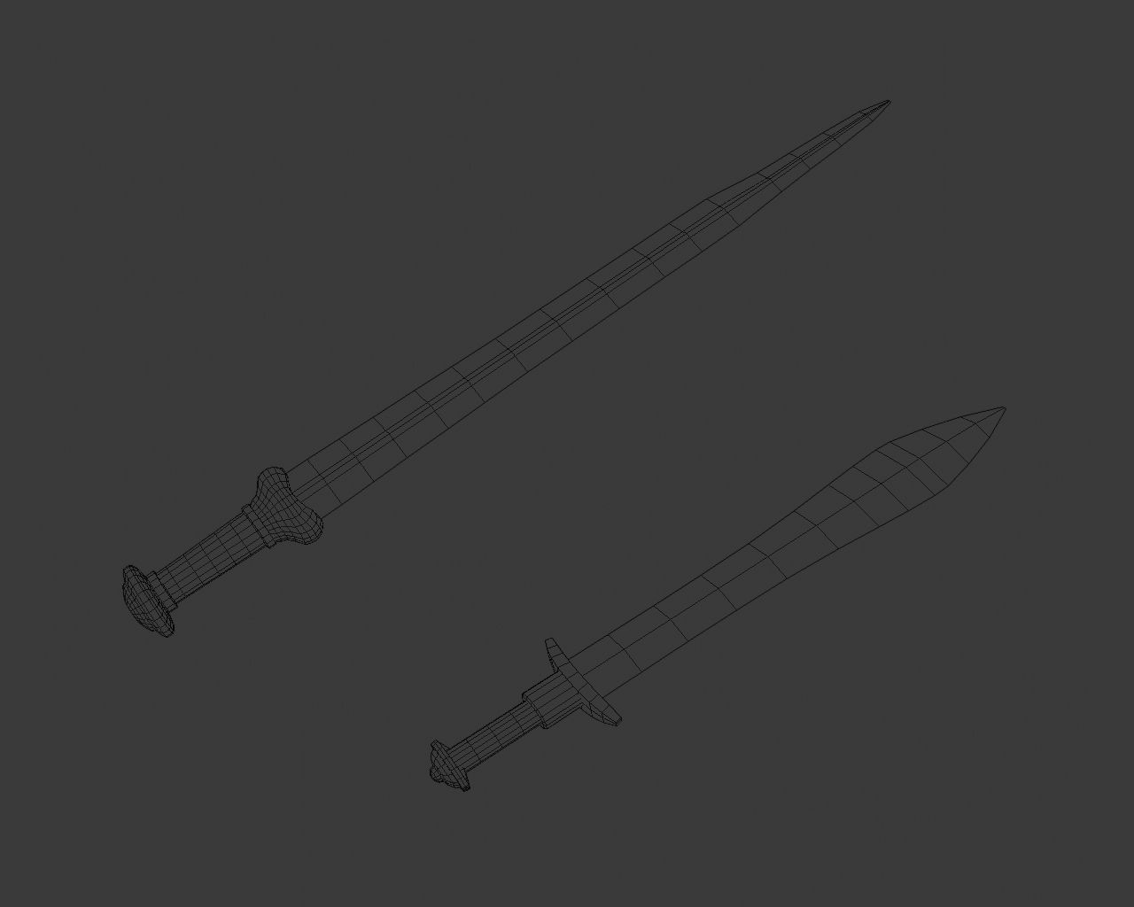 HQ Medieval weapons for games - Swords and axe Free low-poly 3D model_7
