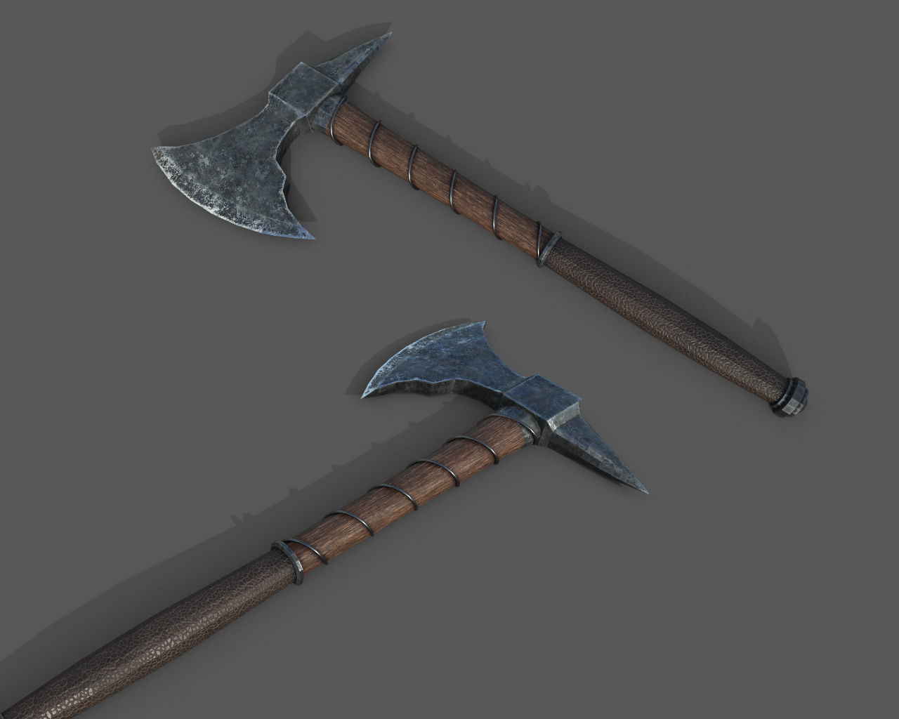 HQ Medieval weapons for games - Swords and axe Free low-poly 3D model_2