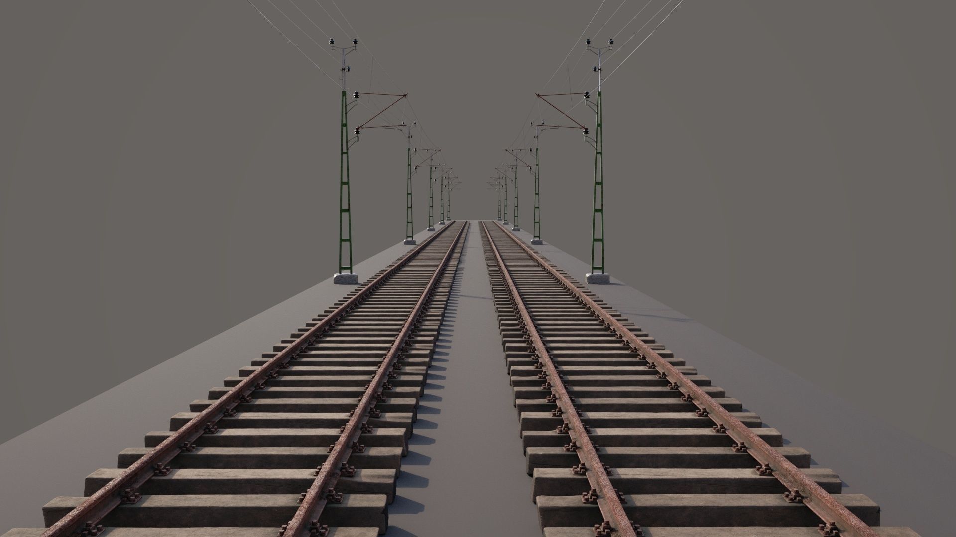 railway and overhead lines 3D model_1