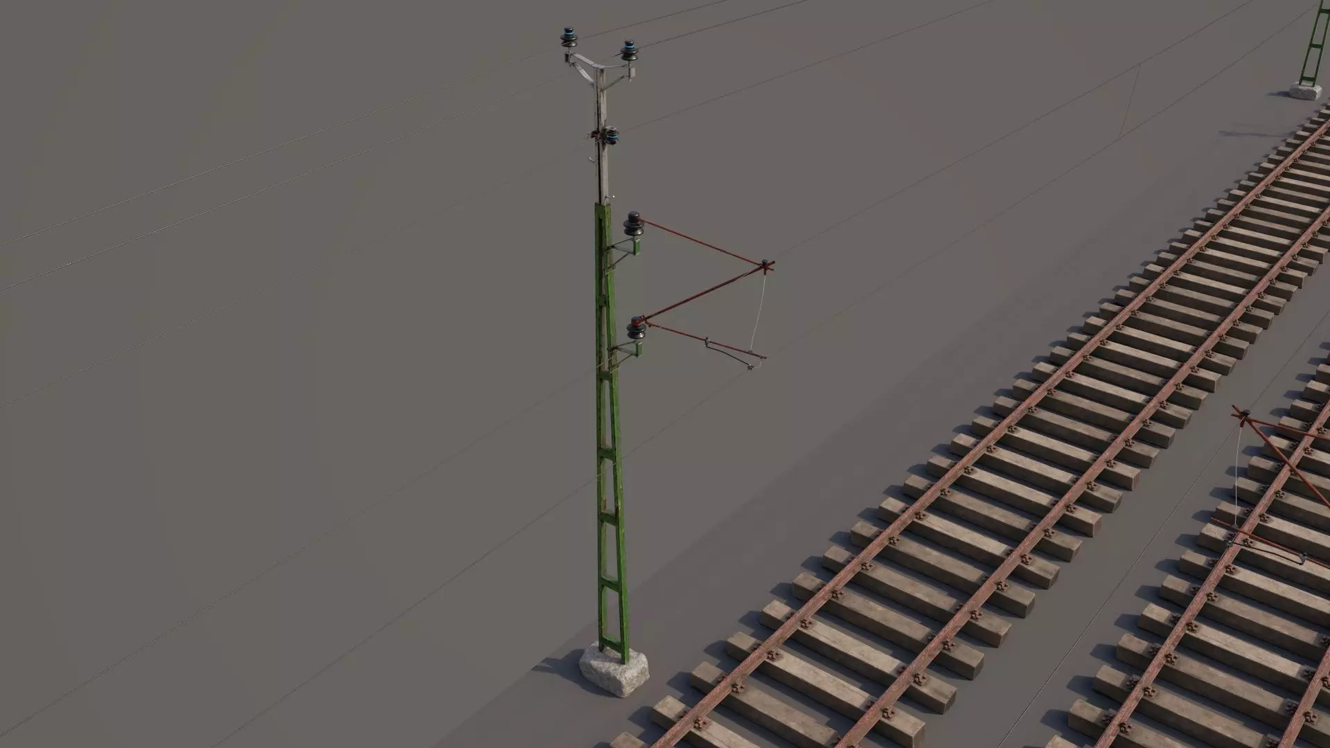 railway and overhead lines 3D model_0