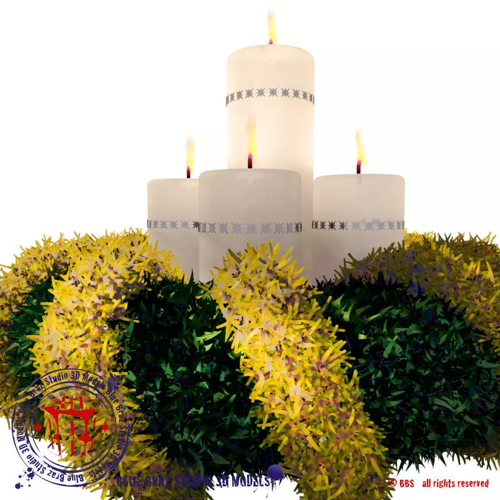 Christmas table wreath 3D model_0