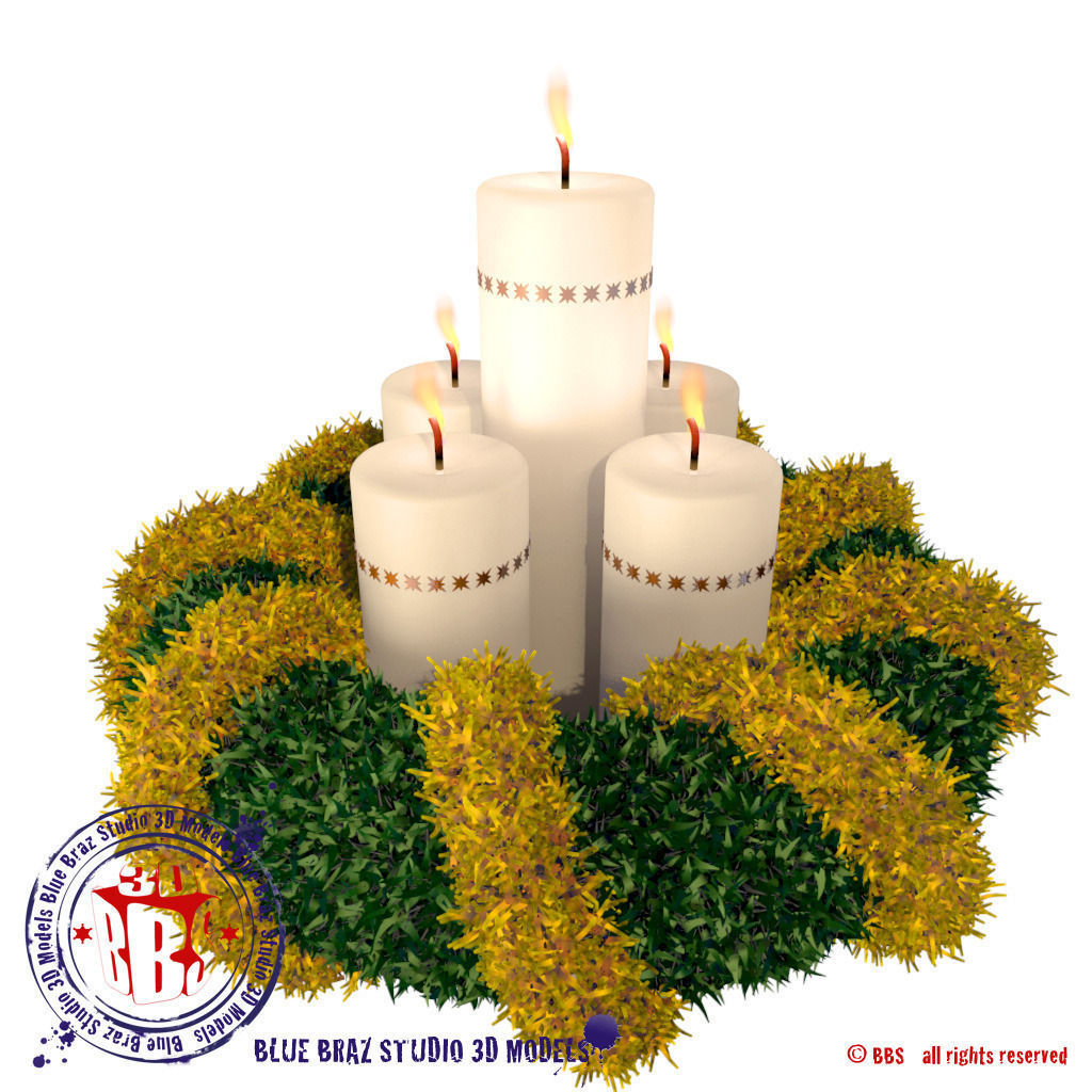 Christmas table wreath 3D model_3