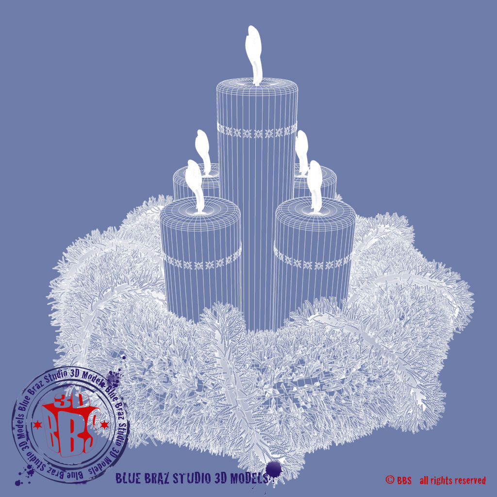 Christmas table wreath 3D model_6