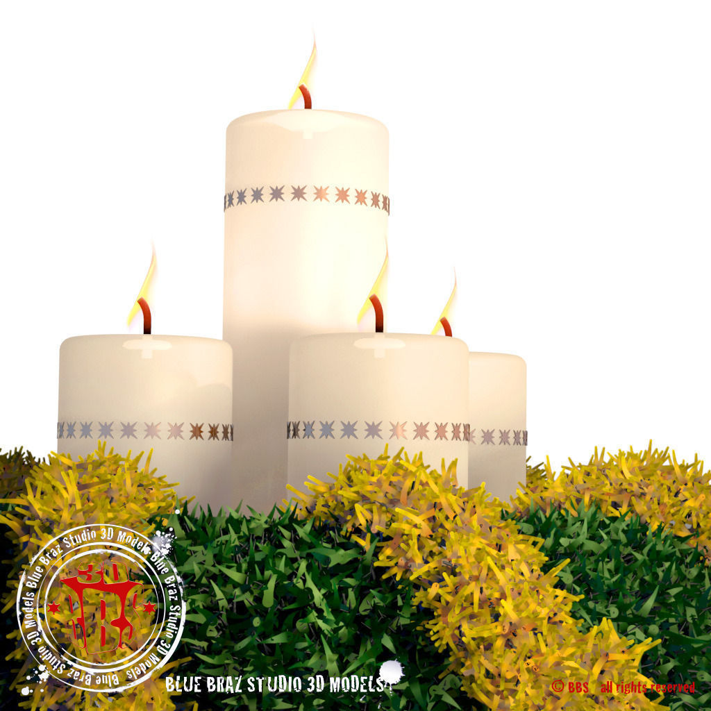 Christmas table wreath 3D model_5