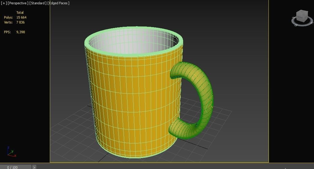 Yellow cup 3D model_6