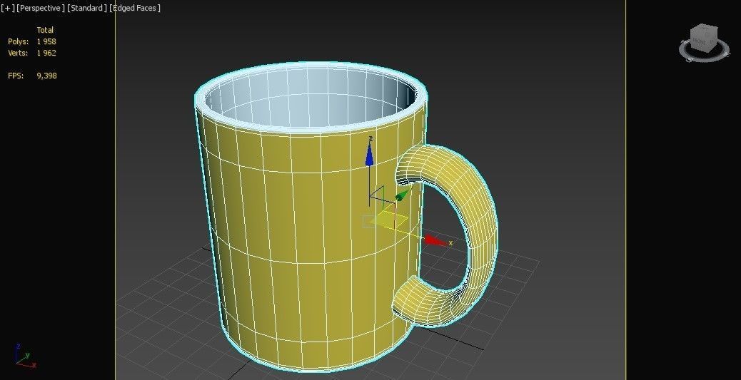 Yellow cup 3D model_7
