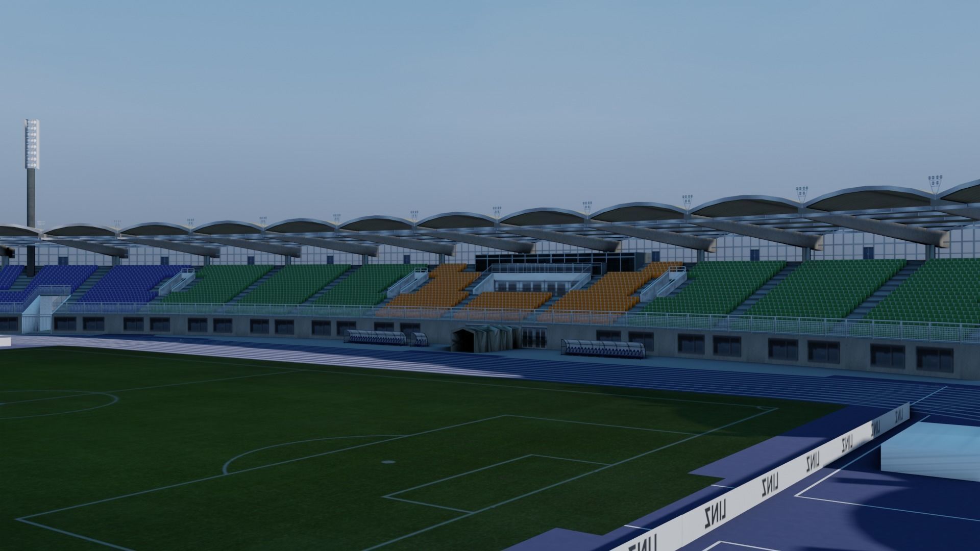 Linzer Stadion Linz Austria Low-poly 3D model_1