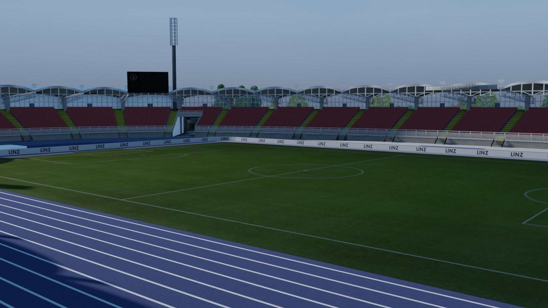 Linzer Stadion Linz Austria Low-poly 3D model_2